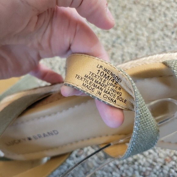 Lucky Brand Wensdei Canvas Wedge Sandals Valley Sage Green Size 10 - Picture 5 of 6